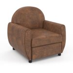 Idmarket - fauteuil club vintage gaston marron fonc effet vieilli