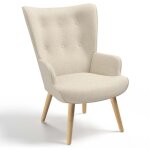 Idmarket - fauteuil scandinave ivar en tissu beige