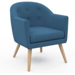 Idmarket - fauteuil scandinave olan cabriolet en tissu bleu