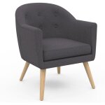 Idmarket - fauteuil scandinave olan cabriolet en tissu gris anthracite