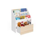 Idmarket - meuble de rangement bibliothèque enfant mana 3 étagères et 1 bac sur roulettes blanc et hêtre ... Idmarket - meuble de rangement bibliothèque enfant mana 3 étagères et 1 bac sur roulettes blanc et hêtre ...