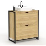 Idmarket - meuble sous - lavabo salle de bain 2 tiroirs detroit design industriel