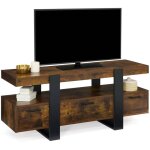 Idmarket - meuble tv 116 cm phoenix avec tiroirs bois effet vieilli et noir Idmarket - meuble tv 116 cm phoenix avec tiroirs bois effet vieilli et noir