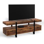 Idmarket - meuble tv 140 cm austria avec tiroirs bois pieds �pingle