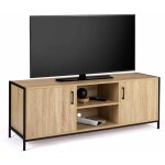 Idmarket - meuble tv 140 cm detroit 2 portes design industriel Idmarket - meuble tv 140 cm detroit 2 portes design industriel
