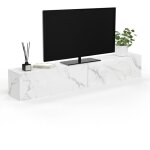 Idmarket - meuble tv 180 cm suspendu elio 2 portes bois effet marbre Idmarket - meuble tv 180 cm suspendu elio 2 portes bois effet marbre