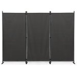 Paravent int�rieur et ext�rieur sur pieds 3 panneaux 250 x 180 cm gris anthracite s�parateur store lat�ral ...