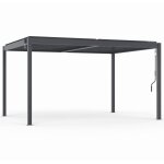 Pergola bioclimatique lames orientables 3x4m aluminium gris anthracite