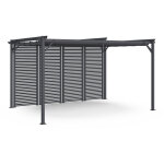 Pergola �dition collector persienne toit r�tractable 3x4m 4 pans modulables gris anthracite