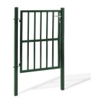 Idmarket - portillon de jardin barreaud 105 x 125 cm en acier vert avec serrure et poigne