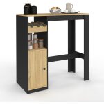 Idmarket - table de bar ameri avec placard et range bouteilles 2 personnes bois et noir