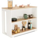 Idmarket - table de bar �lot juno bois blanc et plateau fa�on h�tre