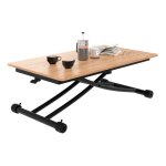 Table basse fixe relevable en table à manger rectangulaire urbana plateau façon hêtre pied noir design ... Table basse fixe relevable en table à manger rectangulaire urbana plateau façon hêtre pied noir design ...
