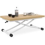Table basse extensible relevable en table à manger rectangulaire urbana plateau façon hêtre pied blanc ... Table basse extensible relevable en table à manger rectangulaire urbana plateau façon hêtre pied blanc ...