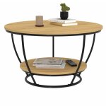 Idmarket - table basse filaire double plateau ronde detroit 70 cm design industriel Idmarket - table basse filaire double plateau ronde detroit 70 cm design industriel