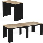 Idmarket - table console extensible orlando 10 personnes 235 cm bois noir et façon hêtre Idmarket - table console extensible orlando 10 personnes 235 cm bois noir et façon hêtre