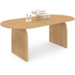 Idmarket - table � manger extensible japandi ovale edith 6 - 10 personnes en bois fa�on h�tre 160 - 200 ...
