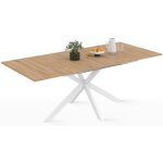 Idmarket - table � manger extensible rectangle alix 6 - 10 personnes bois et blanc 160 - 200 cm