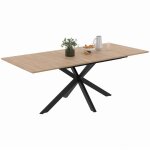 Idmarket - table à manger extensible rectangle alix 6 - 10 personnes bois et noir 160 - 200 cm Idmarket - table à manger extensible rectangle alix 6 - 10 personnes bois et noir 160 - 200 cm