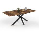 Table à manger extensible rectangle alix 6 - 10 personnes pied araignée noir et plateau bois foncé hawkins ... Table à manger extensible rectangle alix 6 - 10 personnes pied araignée noir et plateau bois foncé hawkins ...