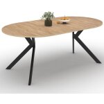 Idmarket - table à manger extensible ronde alix 4 - 10 personnes pied araignée bois et noir 110 - 200 ... Idmarket - table à manger extensible ronde alix 4 - 10 personnes pied araignée bois et noir 110 - 200 ...