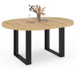 Idmarket - table à manger extensible ronde phoenix 4 - 6 personnes bois et noir 110 - 150 cm Idmarket - table à manger extensible ronde phoenix 4 - 6 personnes bois et noir 110 - 150 cm