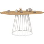 Idmarket - table à manger extensible ronde yuna 4 - 8 personnes plateau bois et pied filaire en métal ... Idmarket - table à manger extensible ronde yuna 4 - 8 personnes plateau bois et pied filaire en métal ...