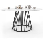 Idmarket - table à manger extensible ronde yuna 4 - 8 personnes plateau effet marbre blanc alaska et ... Idmarket - table à manger extensible ronde yuna 4 - 8 personnes plateau effet marbre blanc alaska et ...