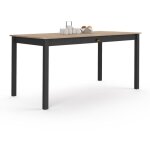 Idmarket - table  manger rectangle isis 8 personnes avec tiroir bois et noir 150 cm