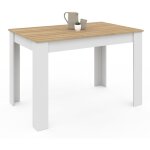 Idmarket - table à manger rectangle rozy 6 personnes blanc plateau façon hêtre 110 cm Idmarket - table à manger rectangle rozy 6 personnes blanc plateau façon hêtre 110 cm