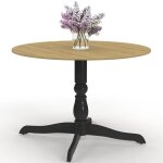 Idmarket - table  manger ronde marie 4 - 6 personnes bois faon htre et noir 110 cm