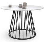 Idmarket - table à manger ronde yuna 6 personnes pied filaire en métal noir et plateau effet marbre blanc ... Idmarket - table à manger ronde yuna 6 personnes pied filaire en métal noir et plateau effet marbre blanc ...