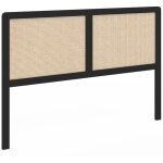 Idmarket - tête de lit sur pied edhen 160 cm cannage et bois noir Idmarket - tête de lit sur pied edhen 160 cm cannage et bois noir