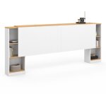 Idmarket - tête de lit sur pied extensible avec chevets coulissants catba pour lit 140 et 160 cm blanc ... Idmarket - tête de lit sur pied extensible avec chevets coulissants catba pour lit 140 et 160 cm blanc ...