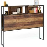 Idmarket - tête de lit sur pied hawkins 145 cm bois foncé design industriel Idmarket - tête de lit sur pied hawkins 145 cm bois foncé design industriel