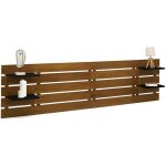 Idmarket - tte de lit suspendue 5 larges lattes nina 240 cm bois vieilli et tagres noires