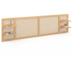 Idmarket - t�te de lit suspendue edhen 240 cm cannage et bois avec �tag�res