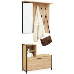 Vestiaire d'entre detroit avec miroir et range - chaussures design industriel