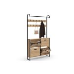 Vestiaire d'entrée luis meuble chaussures 4 portes design industriel Vestiaire d'entrée luis meuble chaussures 4 portes design industriel