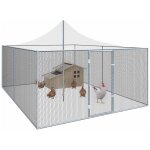 Volière 12m² enclos poulailler 3x4m parc grillagé toit filet acier galvanisé Volière 12m² enclos poulailler 3x4m parc grillagé toit filet acier galvanisé