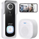Sonnette de porte avec camra sans fil sans abonnement - sonnette vido sans fil avec carillon, sonnette ...