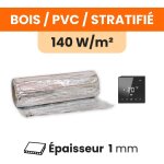 Kit plancher chauffant lectrique sous parquet + thermostat wifi tactile (tft) ignis - 140 w / m : 280 ...