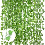 12 pices dcorations de balcon de faux lierre artificiel, couronne d'escalade de lierre vgtal, feuilles ...