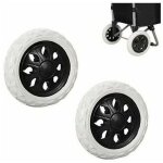 Ikodm - 2 pi�ces de remplacement de roues de caddie - caoutchouc - roues de chariot en plastique avec ...