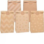 20 pices sac en papier marron, sac cadeau sacs de bonbons en papier kraft pour emballage cadeau, anniversaire ...