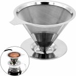 Ikodm - 300 mailles filtre à café permanent en inox sans papier, filtre à café réutilisable, goutteur ... Ikodm - 300 mailles filtre à café permanent en inox sans papier, filtre à café réutilisable, goutteur ...