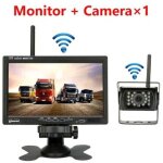 Ikodm - camera de recul sans fil pour vehicule moniteur lcd de 7 pouces pour camion, bus, rv, remorque, ...