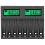 Ikodm - chargeur de batterie - cran lcd - chargeurs intelligents - 8 emplacements pour piles rechargeables ...