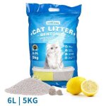 Ikodm - litire pour chat  la bentonite au citron 5kg litire fine pour chats litire pour chat