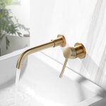 Ikodm - robinet mitigeur de lavabo mural, robinet mitigeur de lavabo en laiton, bec pivotant � 360� chaud ...